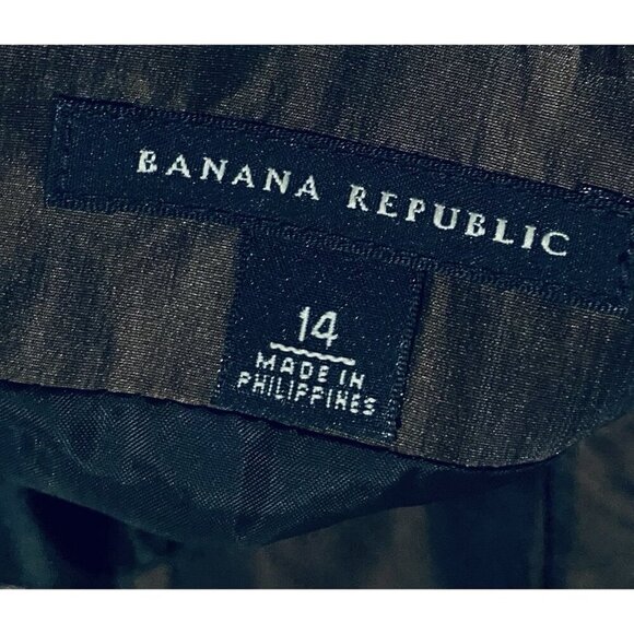 Banana Republic Dress Womens 14 Animal Print Satin Pleated Strap Mob Wife Y2K - Picture 5 of 7